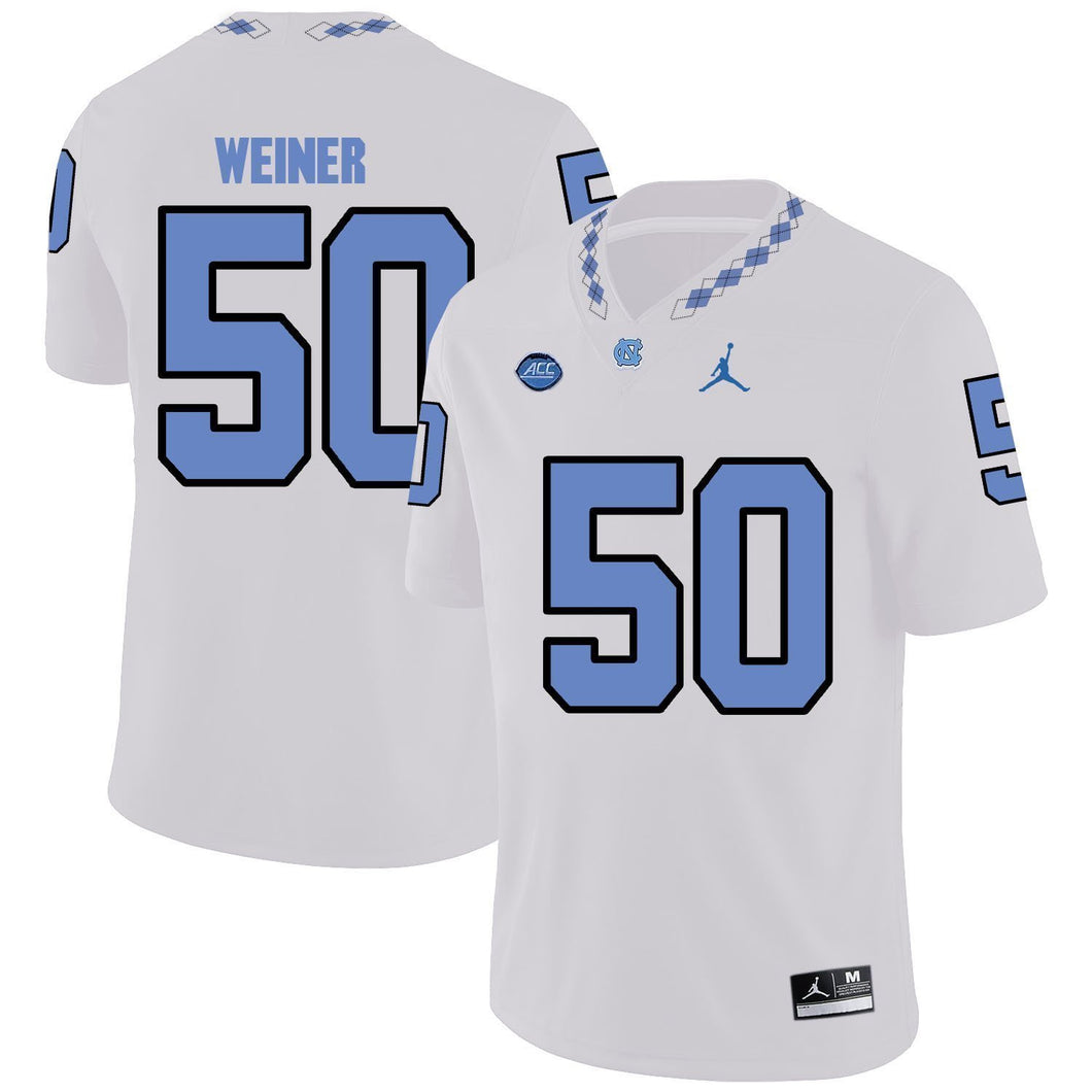 Art Weiner North Carolina Tar Heels Jordan Football Jersey - White