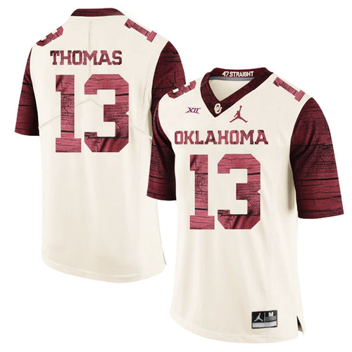 Ahmad Thomas Oklahoma Sooners Jordan Football Jersey - Cream