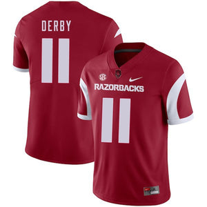 A.J. Derby Arkansas Razorbacks Football Jersey - Red