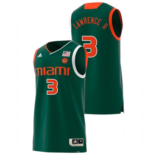 Anthony Lawrence II Miami Hurricanes Basketball Jersey - Green