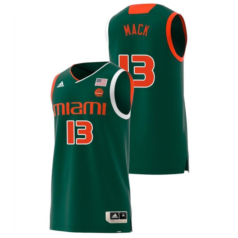 Anthony Mack Miami Hurricanes Basketball Jersey - Green