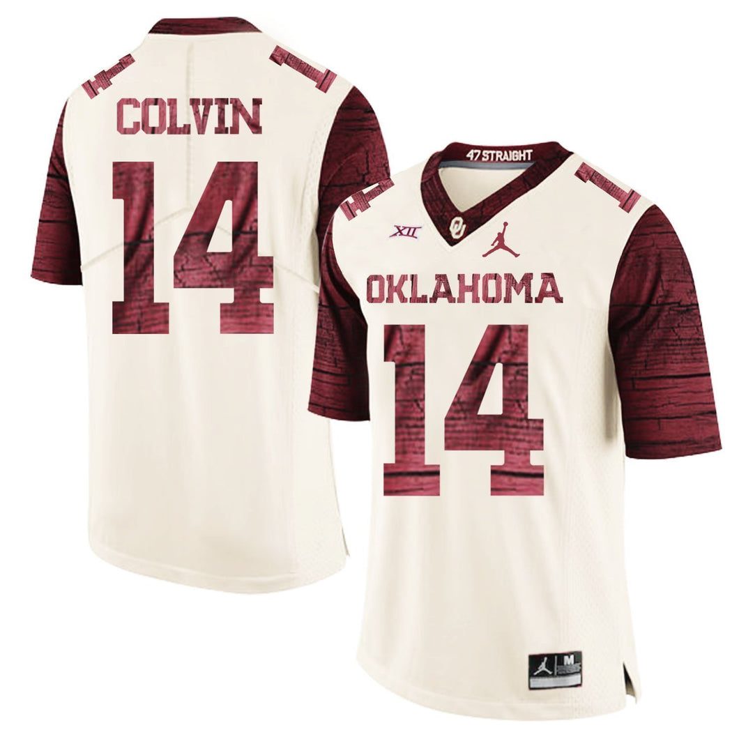 Aaron Colvin Oklahoma Sooners Jordan Football Jersey - Cream